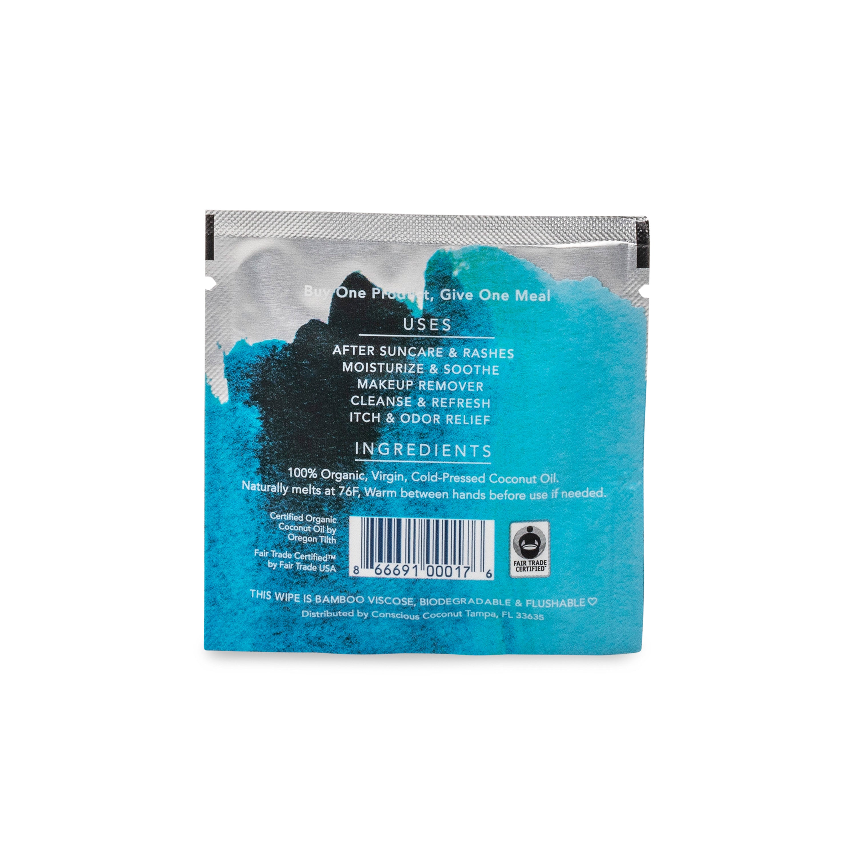 Coconut Oil Wipes Pouch (10 Wipes)